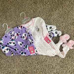 2 NWT Carter’s Fleece Sleepers, 18 month
